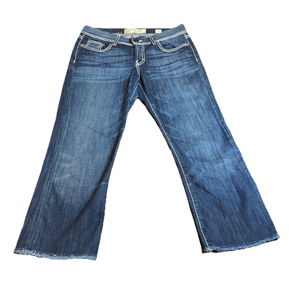 BKE‎ Denim Women's Addison Dark Wash Jeans Size 29 Raw Hem Straight Leg